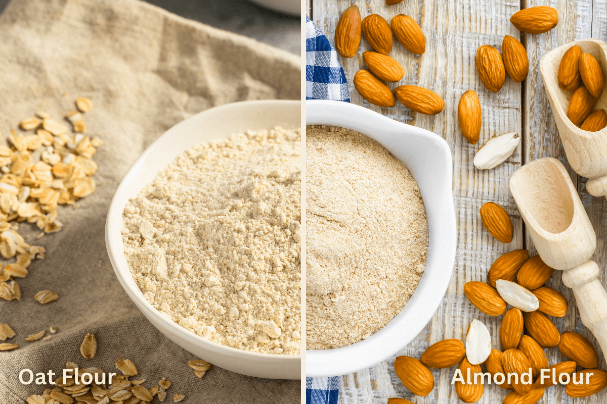 oat flour vs almond flour side by side comparison